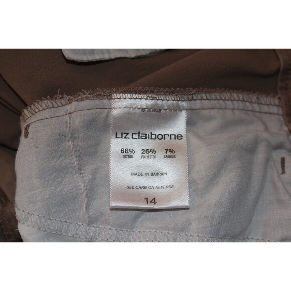 Vintage Liz Claiborne Casual Pants Light Khaki Straight Leg Mid Rise Size 14 - Picture 4 of 4